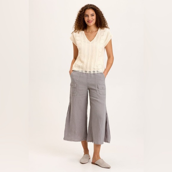 XCVI Pants - XCVI Contina Crop Wide-leg Pants Linen